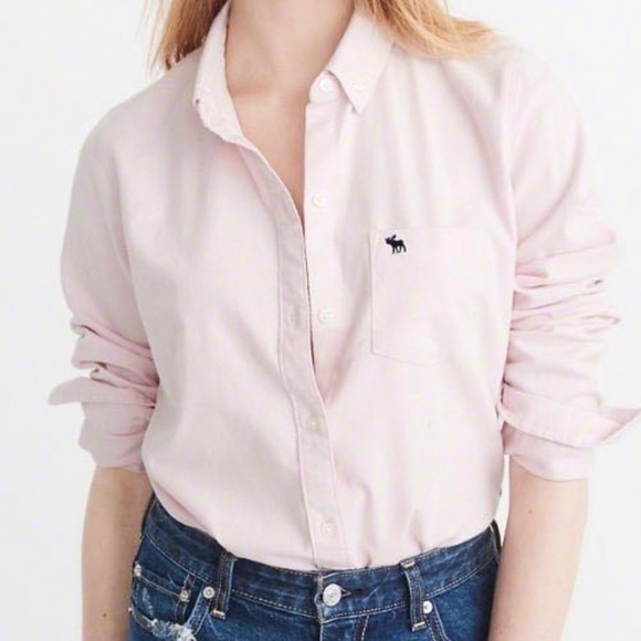 Abercrombie & Fitch Tops - NWOT Abercrombie Pink Oxford Button Down+Pinstripe+XXS+Valentines Day